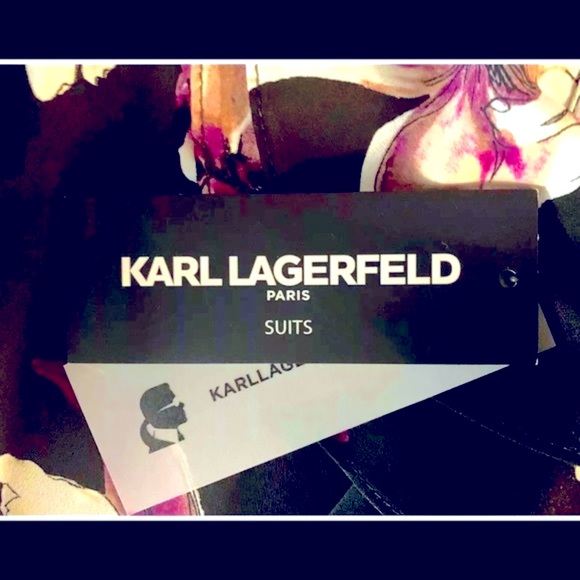 NWT KARL LAGERFELD PARIS RUFFLE Floral Blouse Sz M - Picture 4 of 5